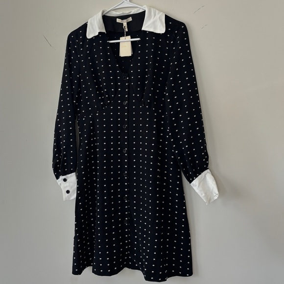 NWT Maje polka dot dress with contrasting details - M - Picture 6 of 9